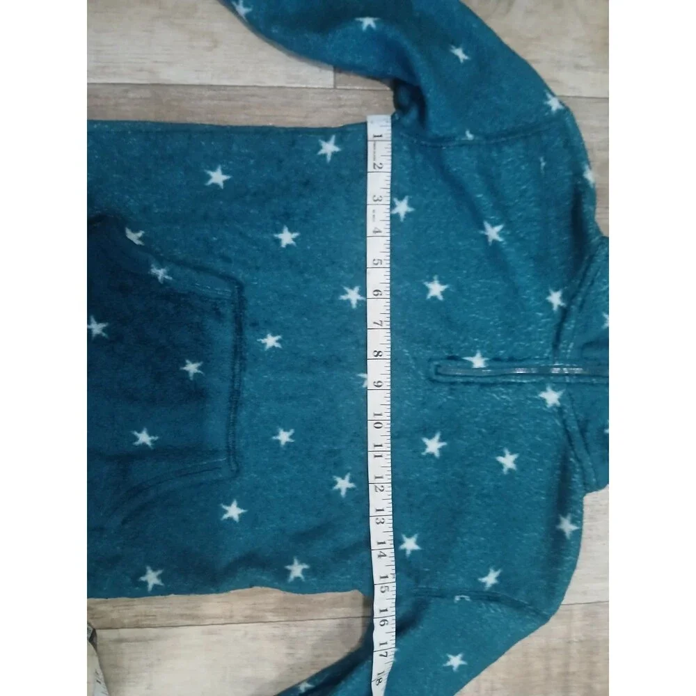 Girl’s Jumping Beans  Fleece Jacket Teal White Stars 1/4 Zip - Size 12